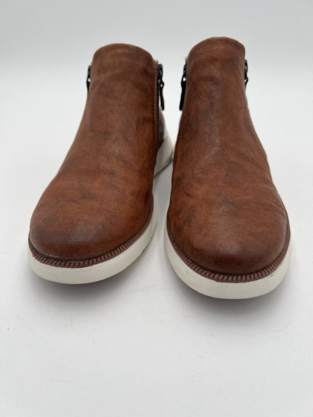 Johnston & Murphy Emery Sneaker Booties Women's 7M Brown Washed Sheepskin - Picture 8 of 11